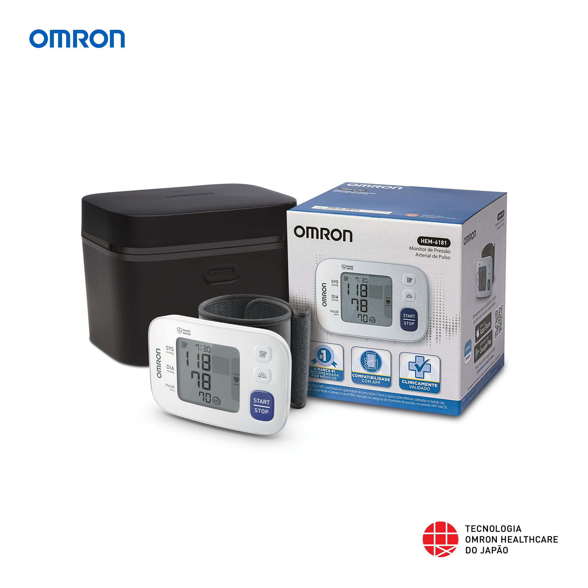 Medidor de Pressão Omron de Pulso Hem 6181
